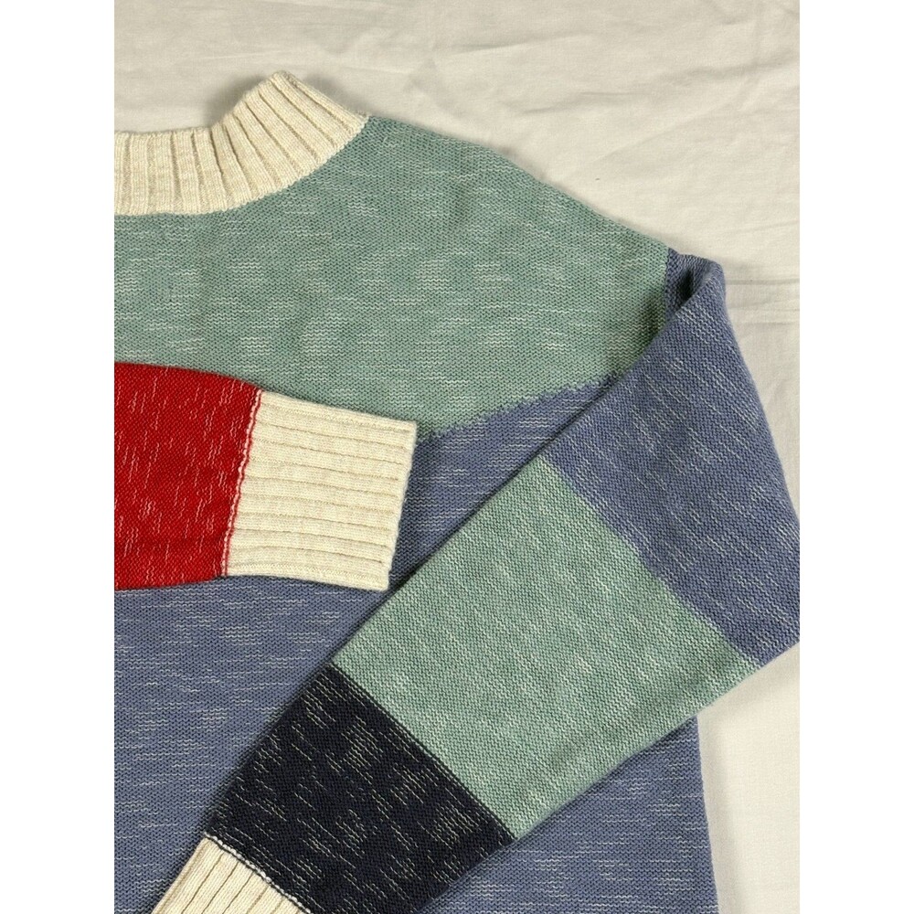 NIC+ZOE Sweater Womens M Geometric Colorblock Cotton Blend Art To Wear Pullover - Picture 12 of 16